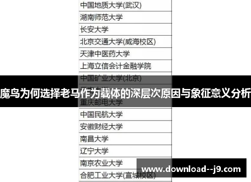 魔鸟为何选择老马作为载体的深层次原因与象征意义分析